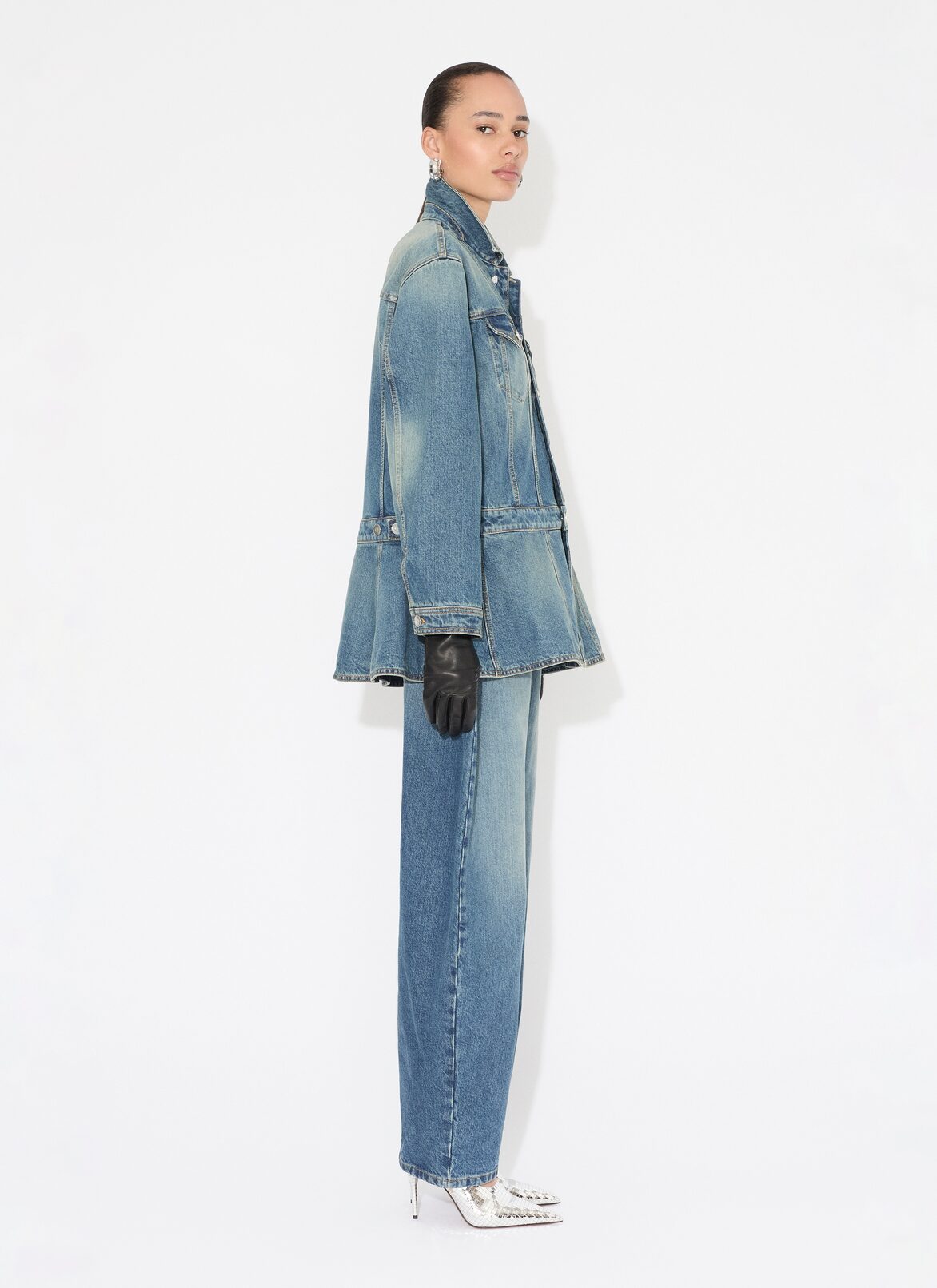 DENIM PEPLUM JACKET ALAÏA BLEU VINTAGE DENIM PEPLUM JACKET